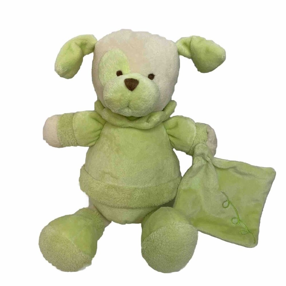 Gund La Collection Bebe Pistachio Dog Plush Green Puppy with Blankie Stuffed Toy